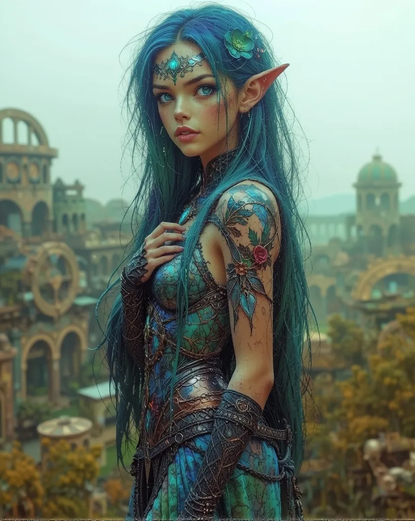 High elf sorceress standing a - Free AI Photo Generator - starryai