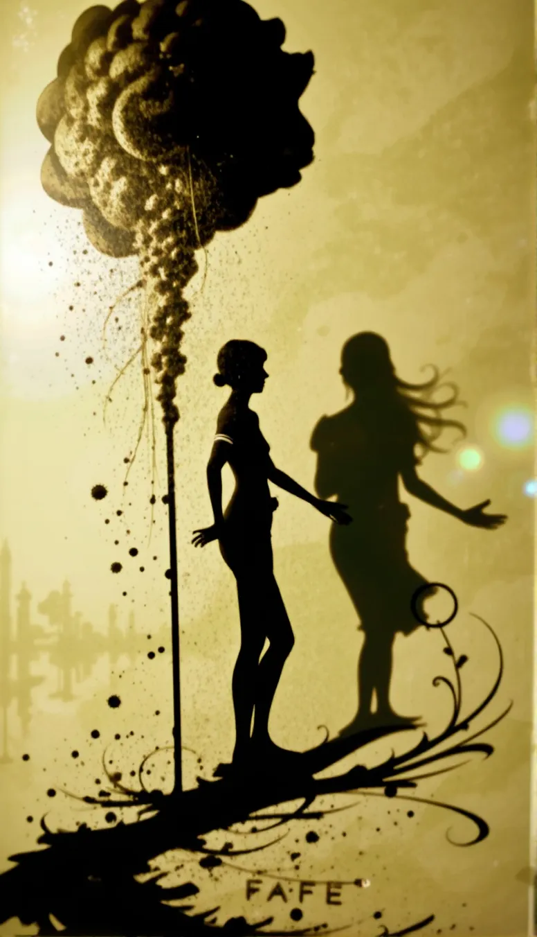 Shadow Impression Shadow impression female on a - Free AI Photo Generator - starryai