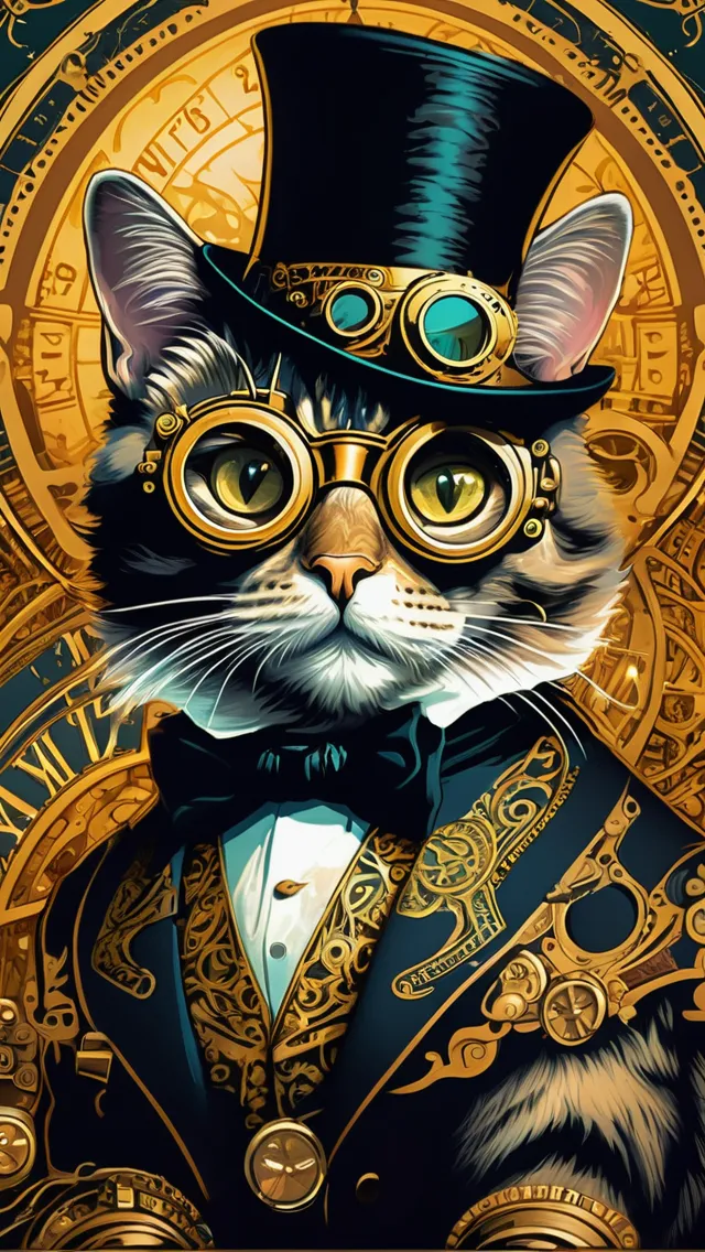 Steampunk cat - Free AI Photo Generator - starryai