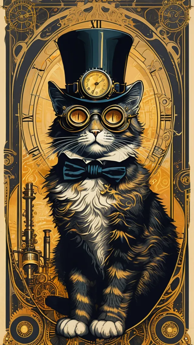 Steampunk cat - Free AI Photo Generator - starryai