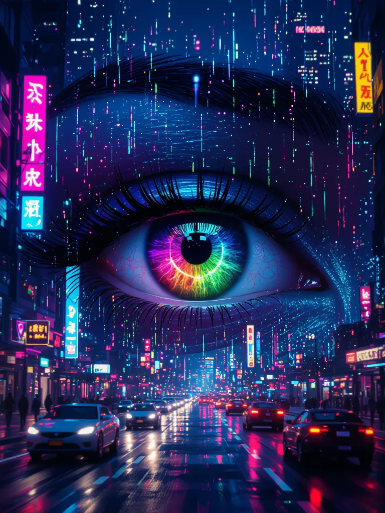 A hyper-detailed cyberpunk at a — - Free AI Photo Generator - starryai