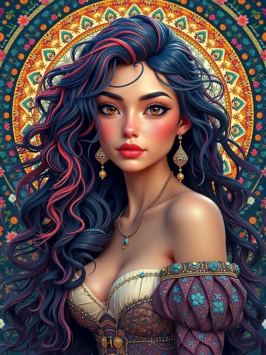 Digital painting a woman rainbow - Free AI Photo Generator - starryai
