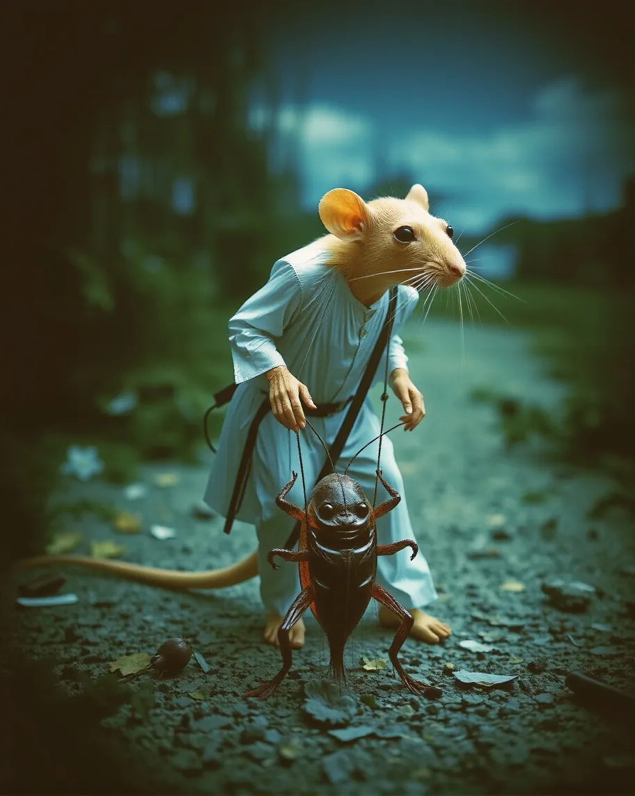Mutant Humanoid Rats A humanoid rat walking a mutant - Free AI Photo Generator - starryai