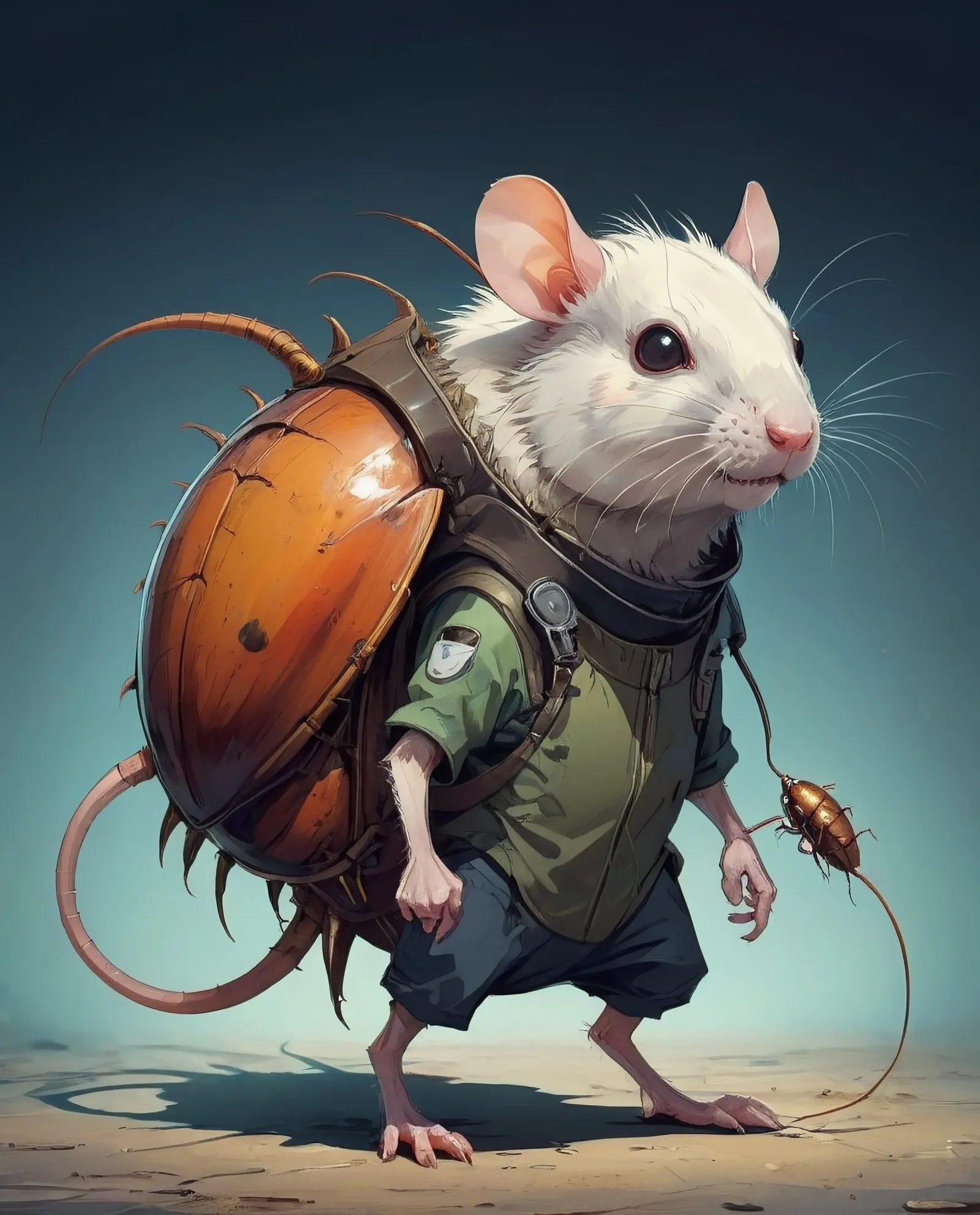 Mutant Humanoid Rats A humanoid rat walking a mutant - Free AI Photo Generator - starryai