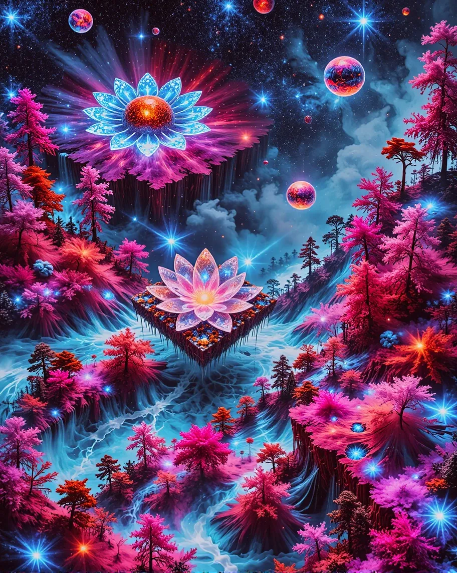 A magical valley made entirely — - Free AI Photo Generator - starryai