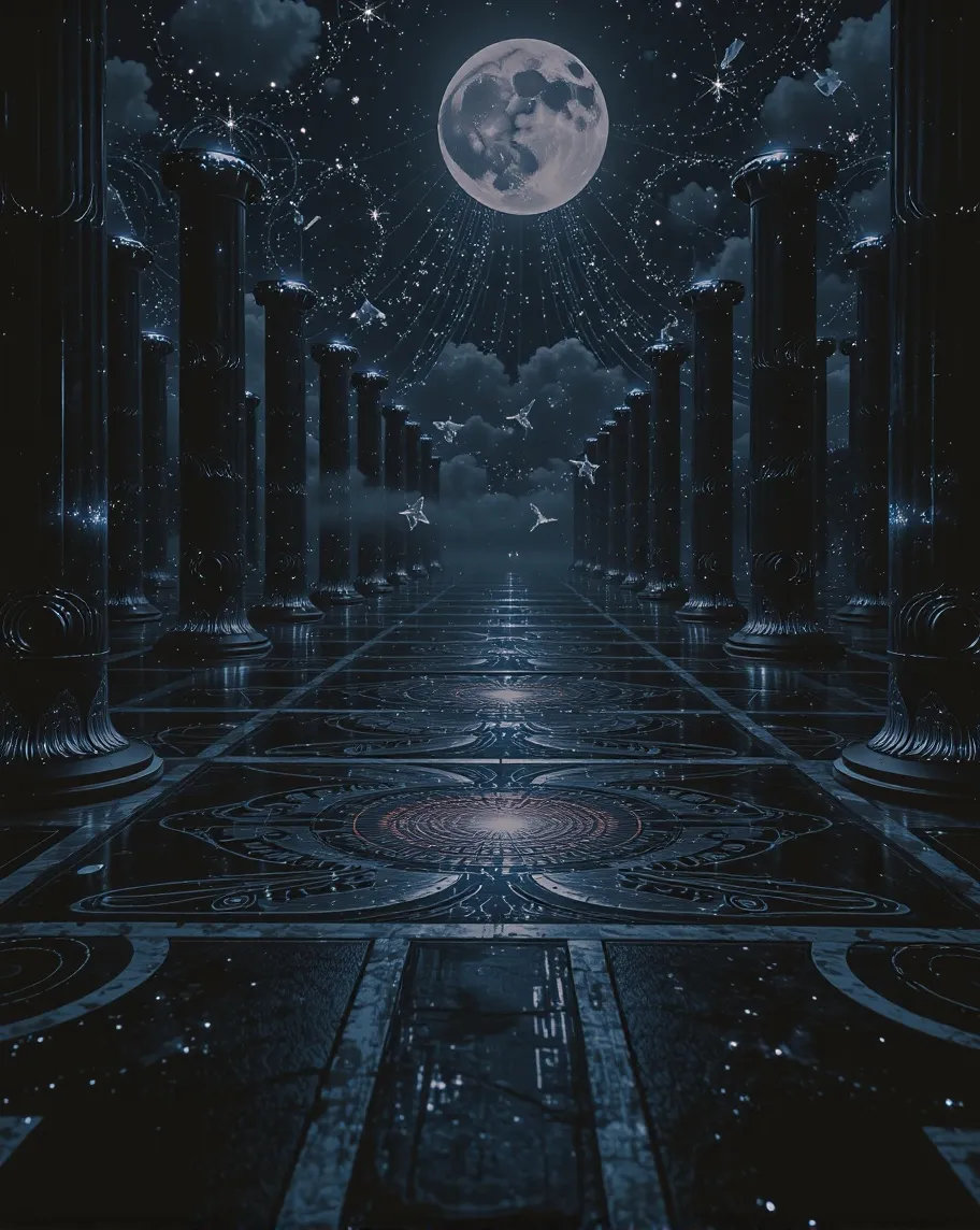 A mysterious nighttime landscape - Free AI Photo Generator - starryai