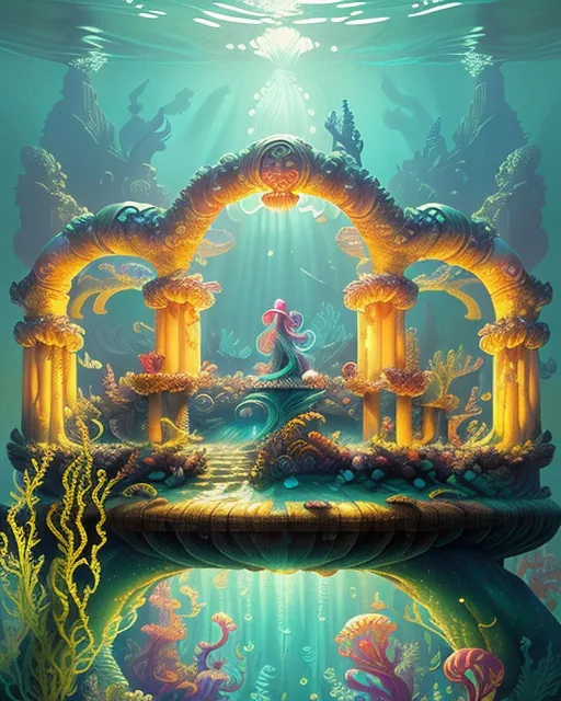 Mysterious underwater realm lost - Free AI Photo Generator - starryai