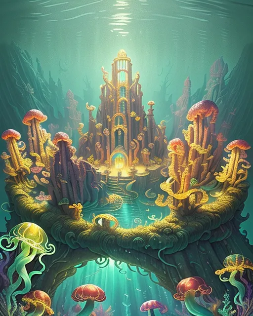 Mysterious underwater realm lost - Free AI Photo Generator - starryai