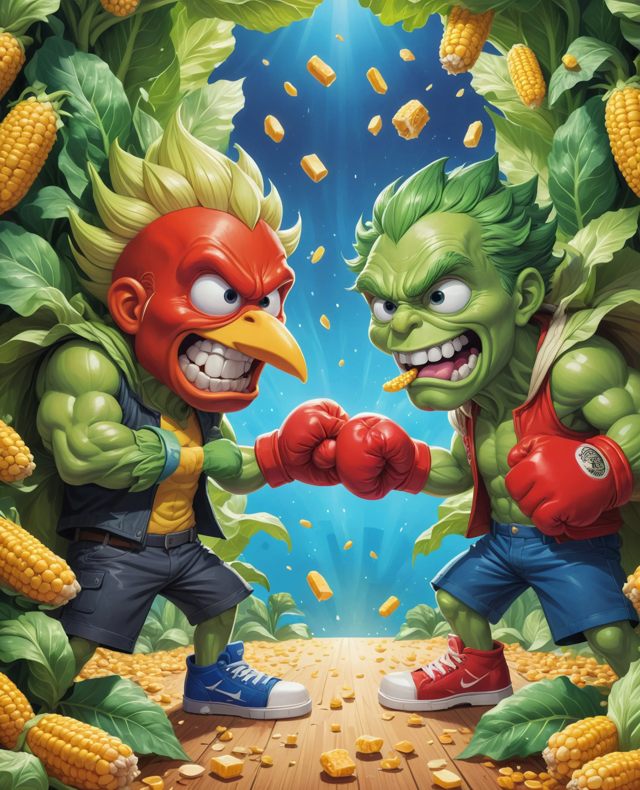 A boxing match between two a One - Free AI Photo Generator - starryai