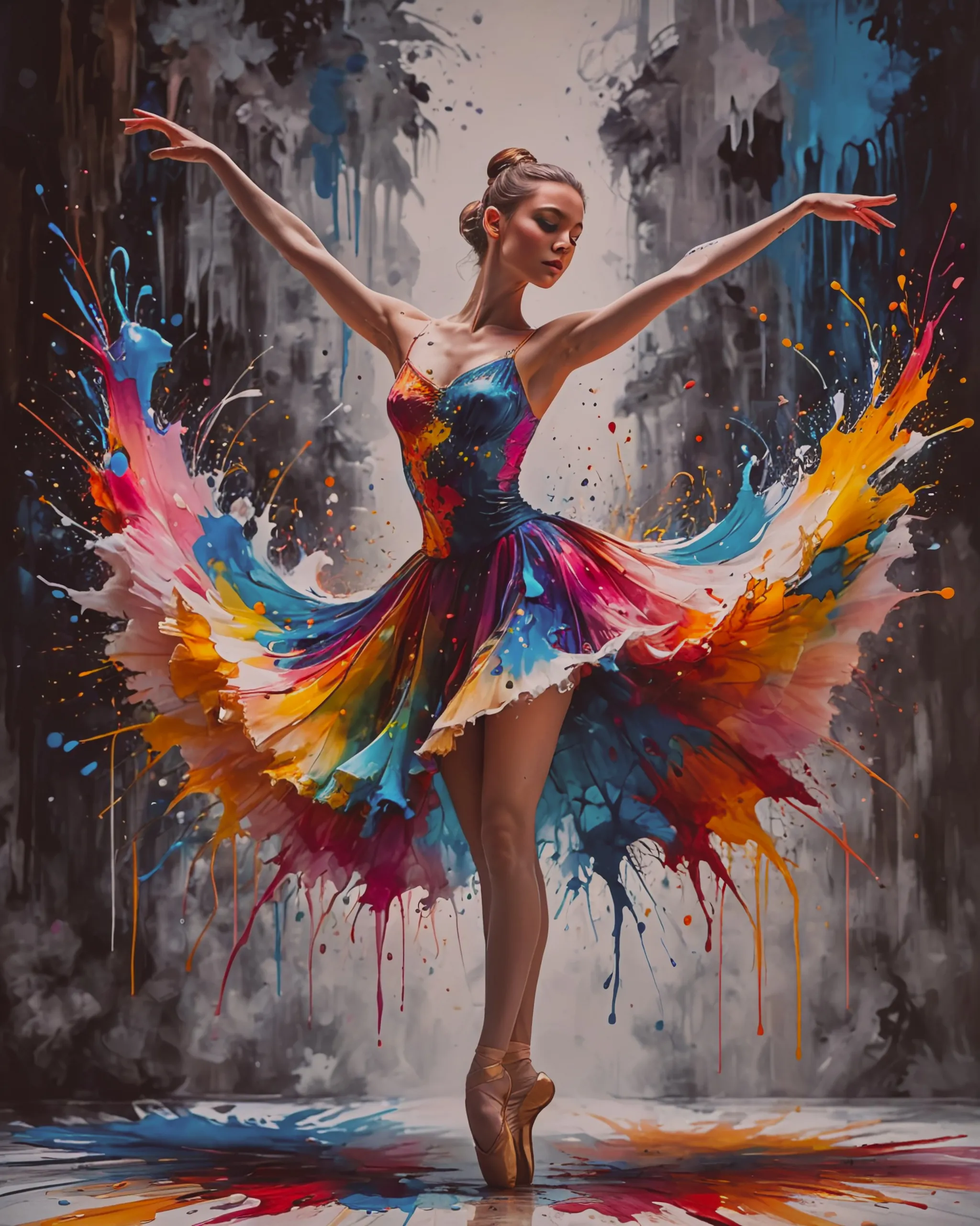 Inkxplosion! All over a beautiful - Free AI Photo Generator - starryai