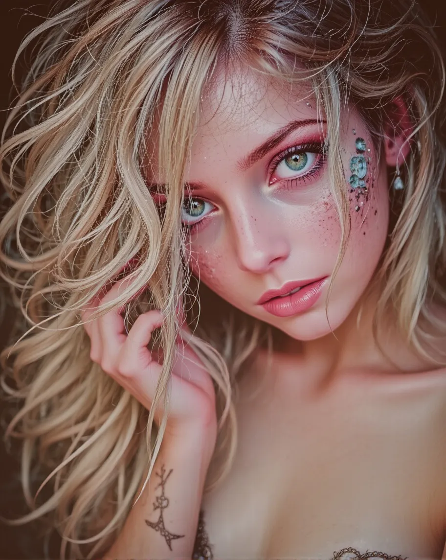 Inkxplosion! All over a beautiful - Free AI Photo Generator - starryai