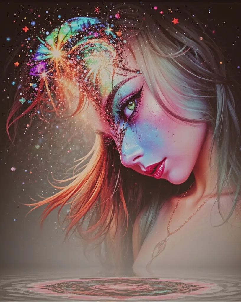 Inkxplosion! All over a beautiful - Free AI Photo Generator - starryai