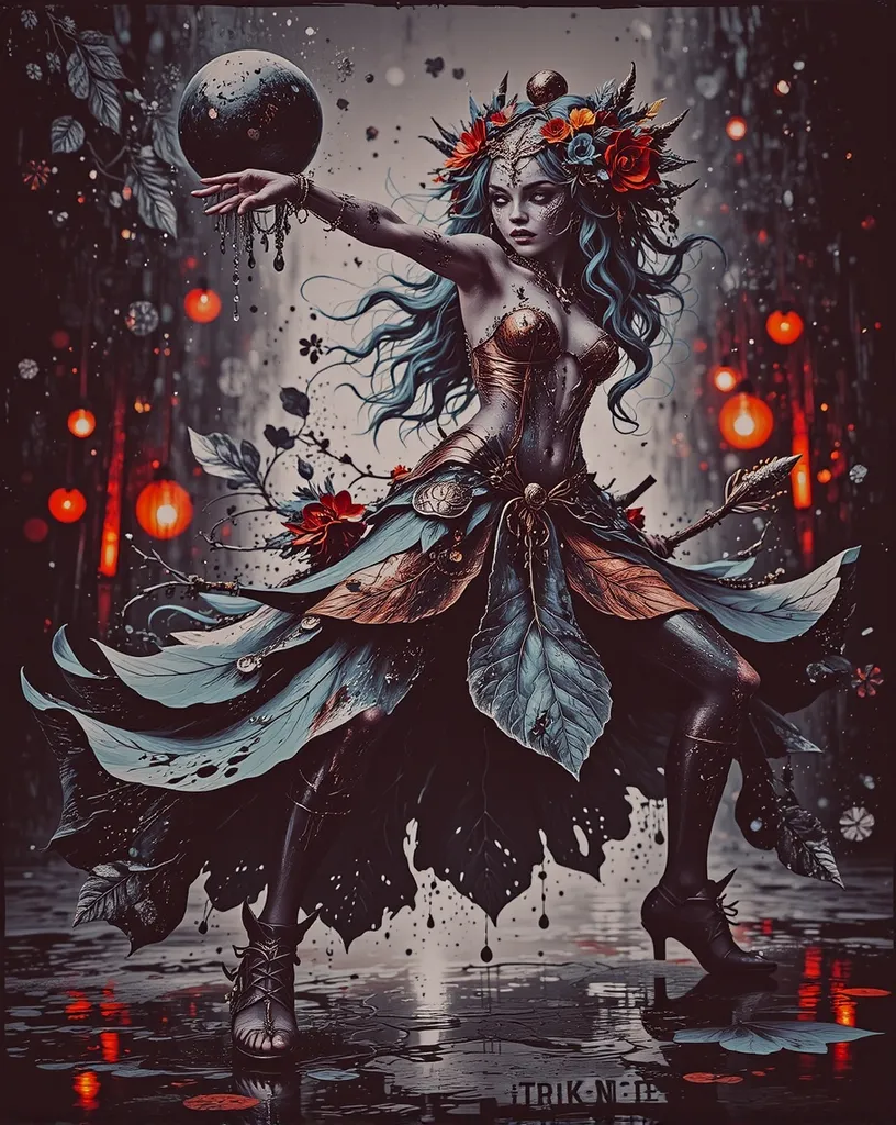 Inkxplosion! All over a beautiful - Free AI Photo Generator - starryai