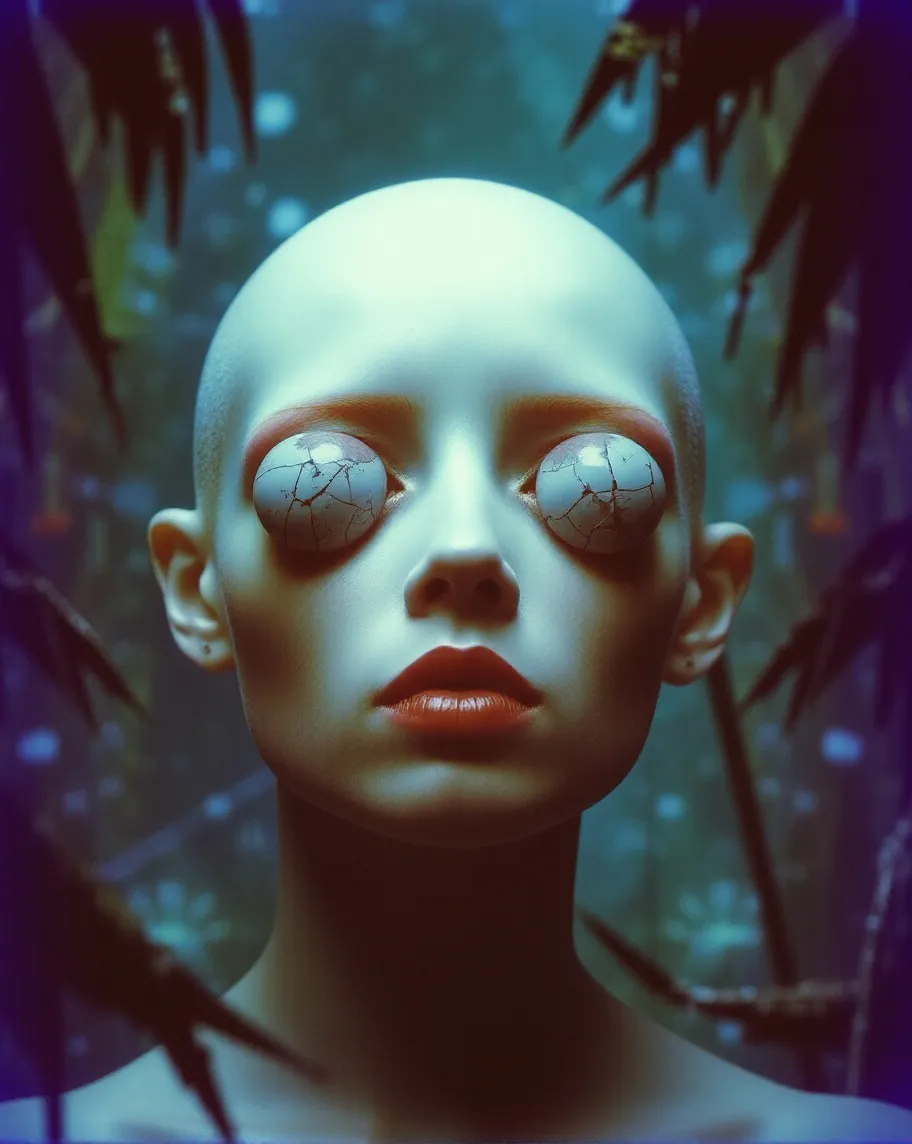 A humanoid cracked dual eyes - Free AI Photo Generator - starryai