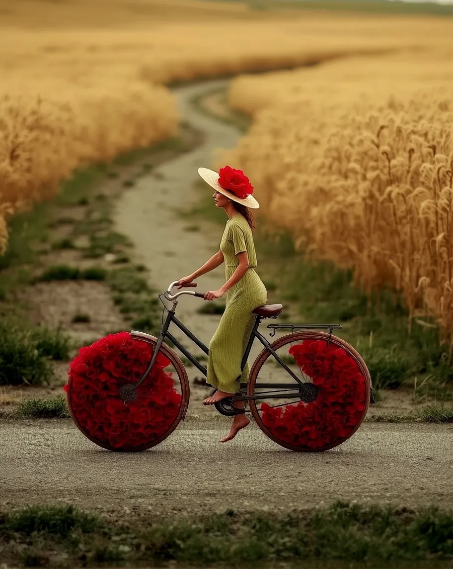 person riding bicycle, bicycle - Free AI Photo Generator - starryai