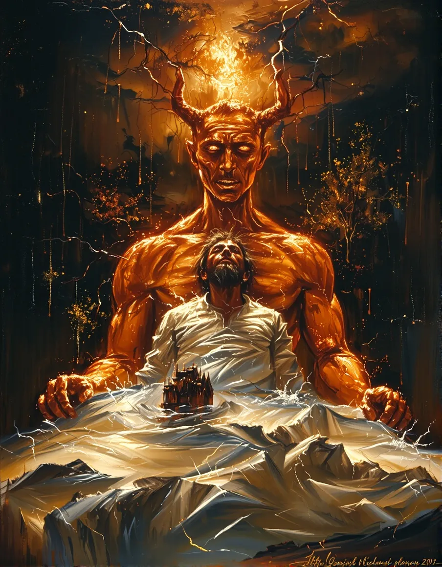 a man awakes from a nightmare, - Free AI Photo Generator - starryai