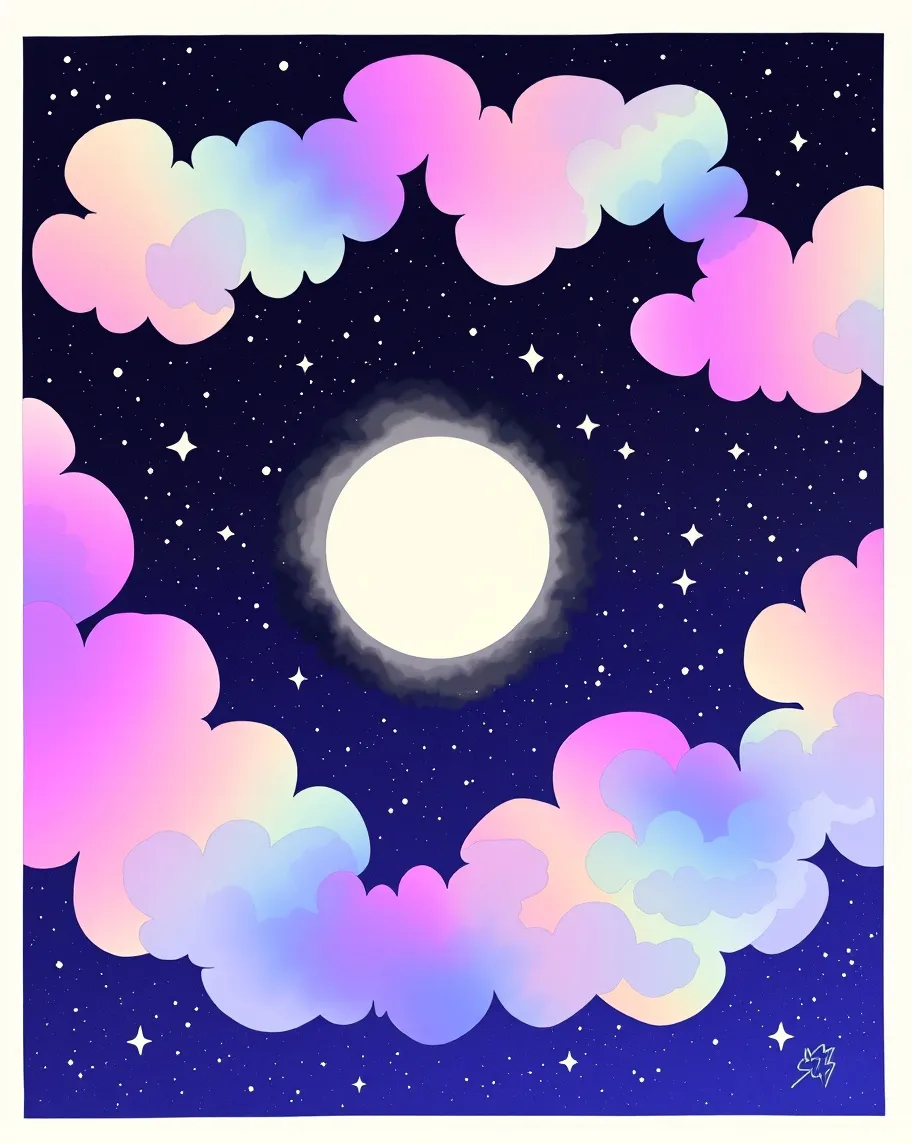 A dreamy nighttime sky glowing - Free AI Photo Generator - starryai