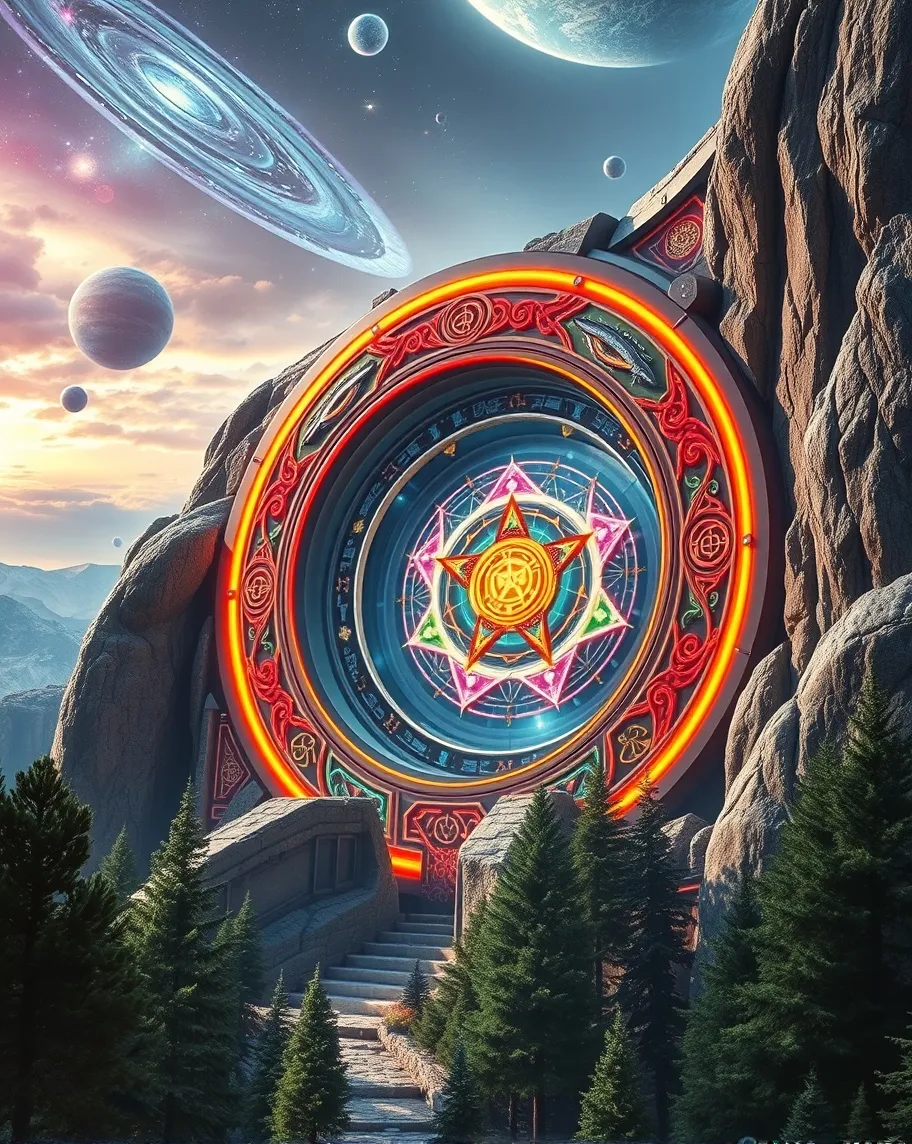 Luminous alien stargate, advanced - Free AI Photo Generator - starryai