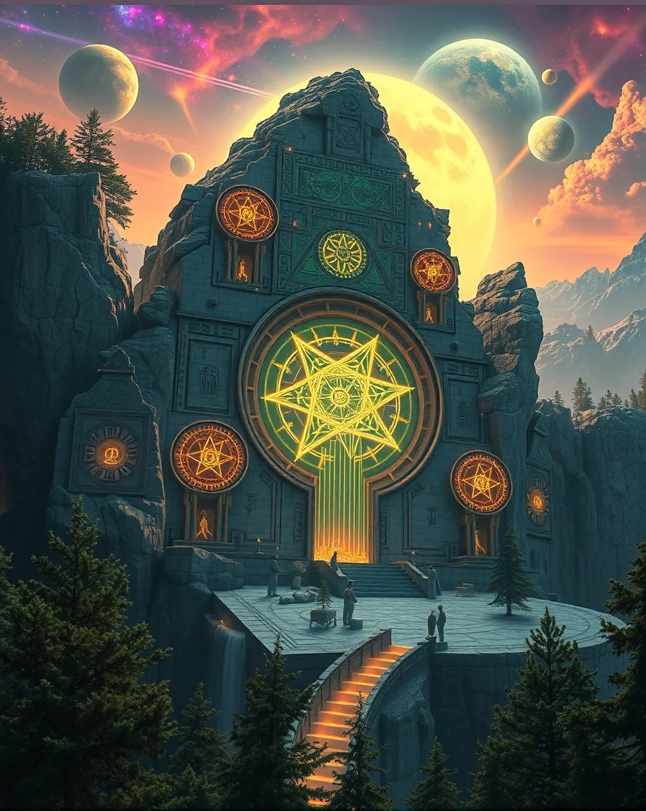 Luminous alien stargate, advanced - Free AI Photo Generator - starryai