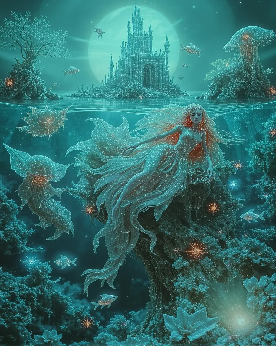 A majestic underwater scene deep - Free AI Photo Generator - starryai