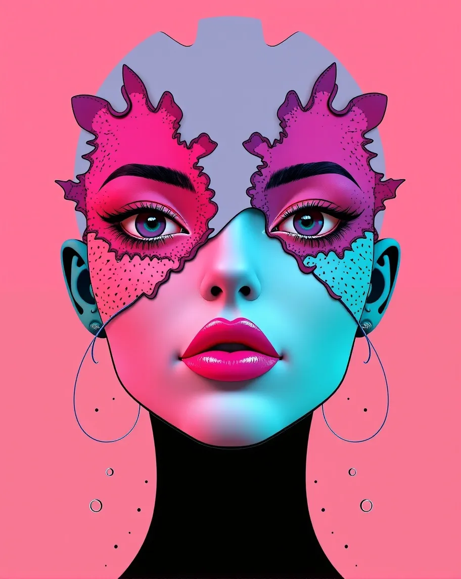 digital illustration a human face - Free AI Photo Generator - starryai