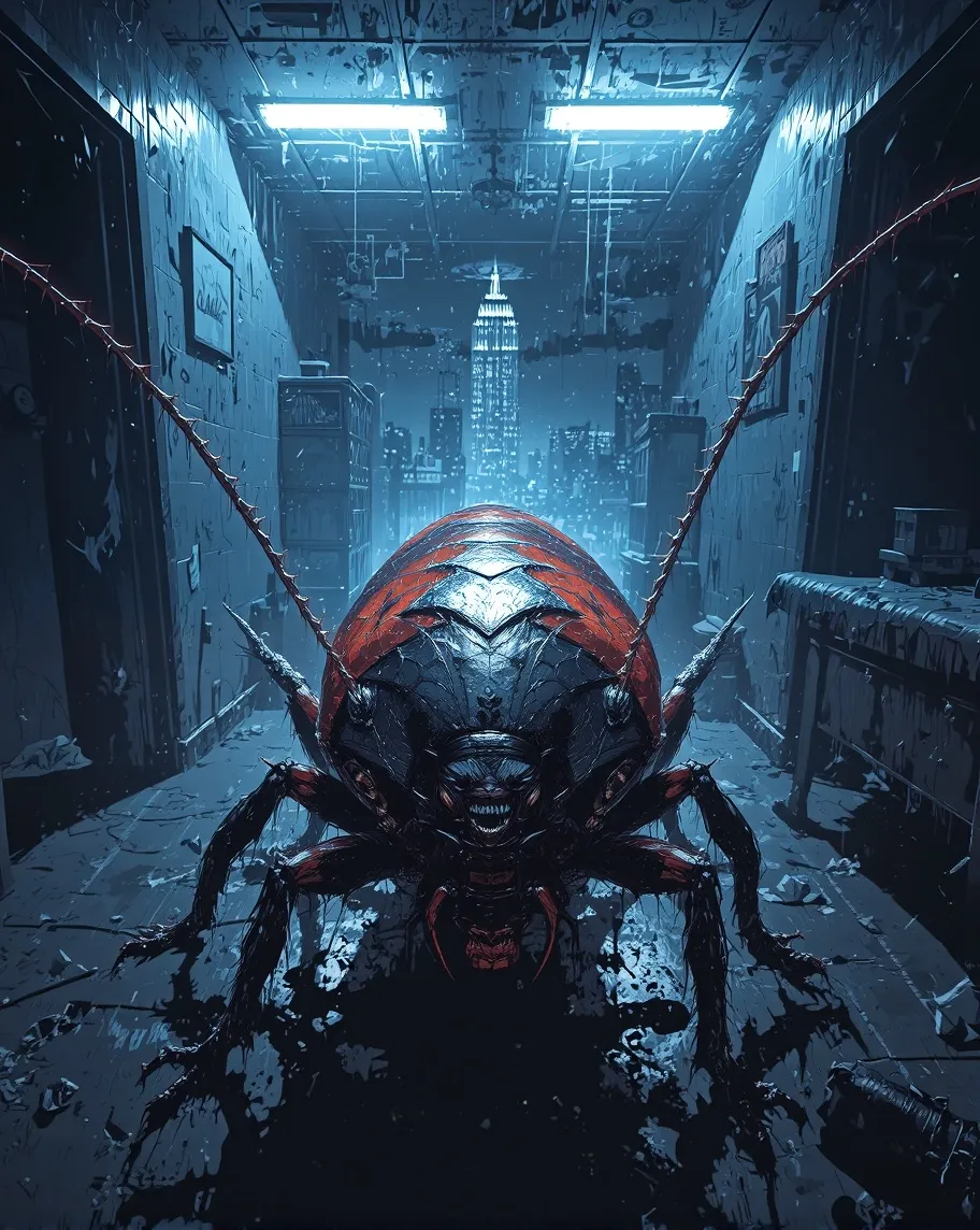 A gargantuan cockroach, its shell - Free AI Photo Generator - starryai