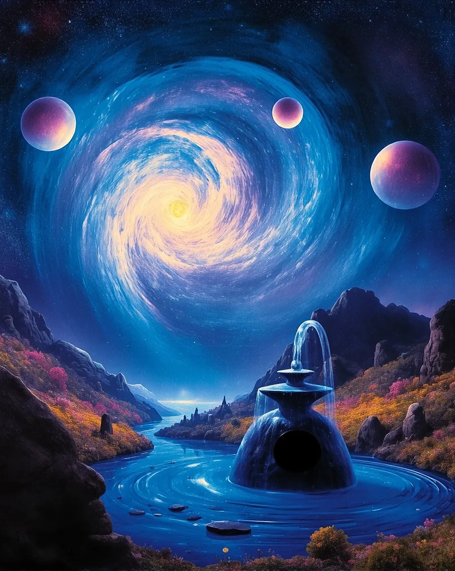 A cosmic garden swirling galaxies - Free AI Photo Generator - starryai
