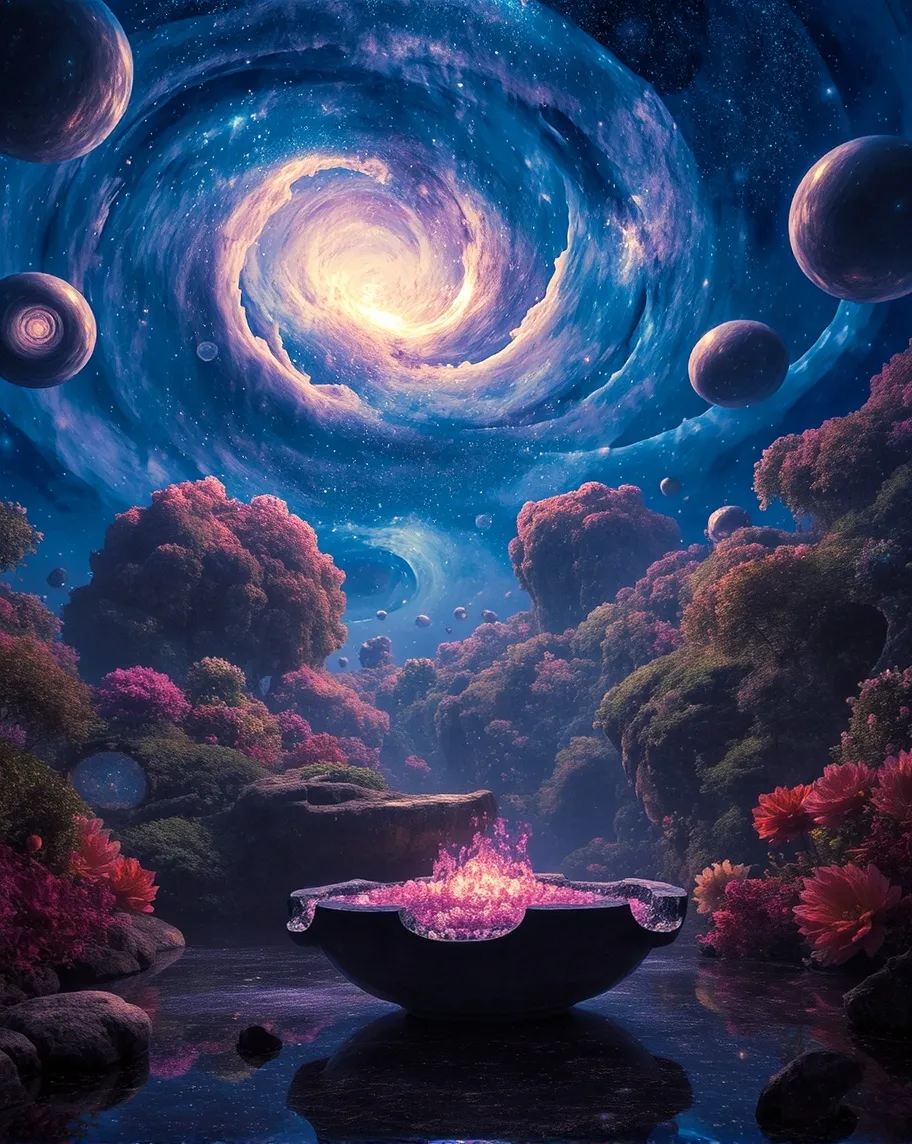 A cosmic garden swirling galaxies - Free AI Photo Generator - starryai