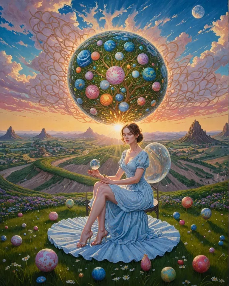 Galactic gardens, She her under - Free AI Photo Generator - starryai