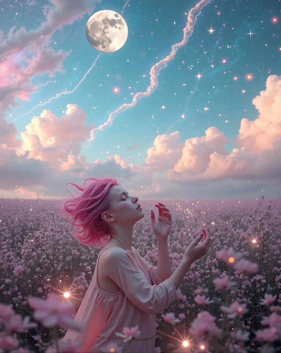 Ethereal galaxy field blossoming - Free AI Photo Generator - starryai