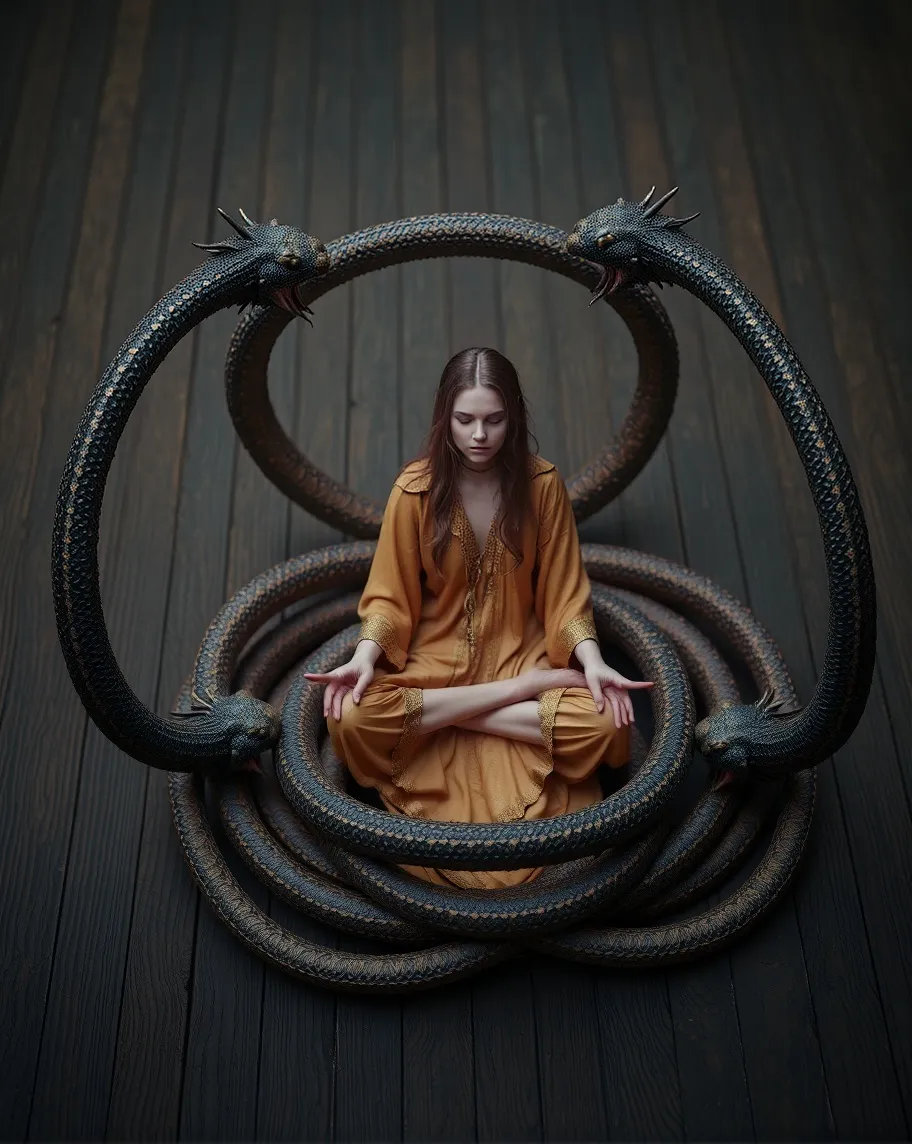 A serene scene featuring a person - Free AI Photo Generator - starryai