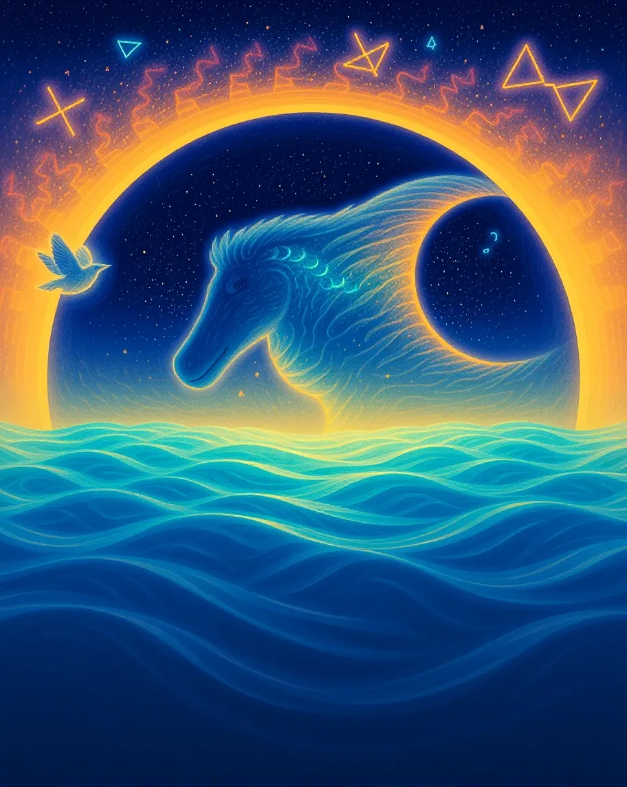A mystical ocean stars above sky. - Free AI Photo Generator - starryai