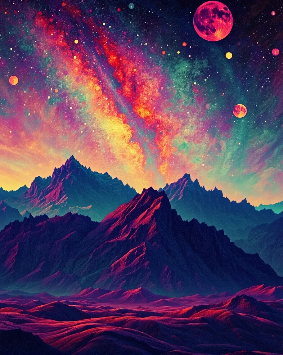 Purple mountains majesty. skies, - Free AI Photo Generator - starryai