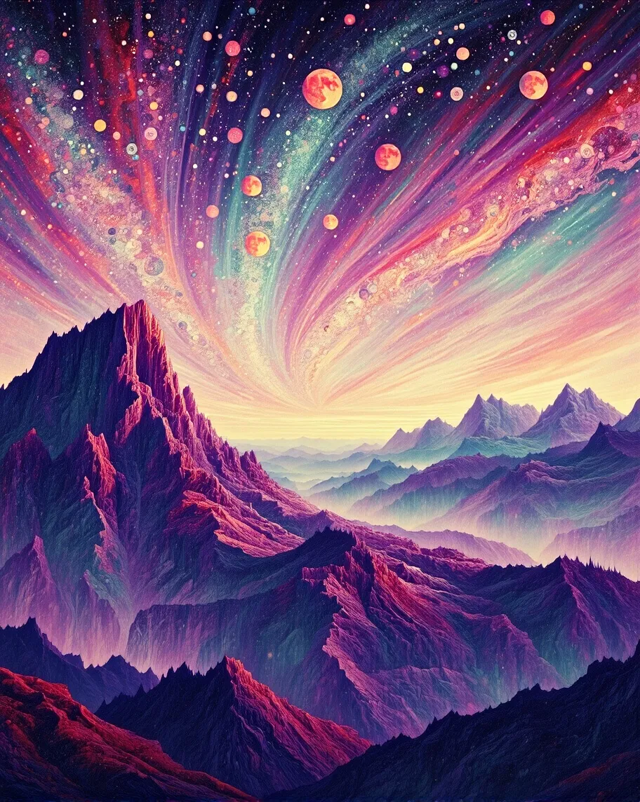 Purple mountains majesty. skies, - Free AI Photo Generator - starryai
