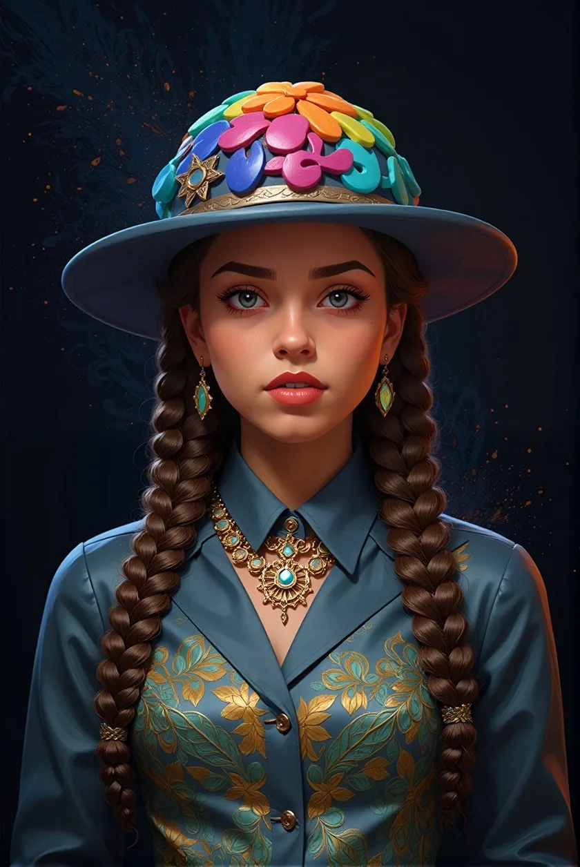 Digital portrait a young woman - Free AI Photo Generator - starryai