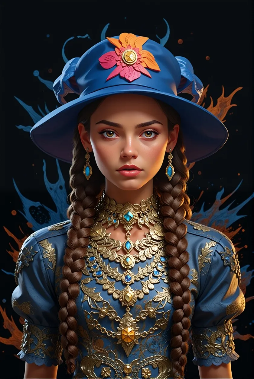 Digital portrait a young woman - Free AI Photo Generator - starryai