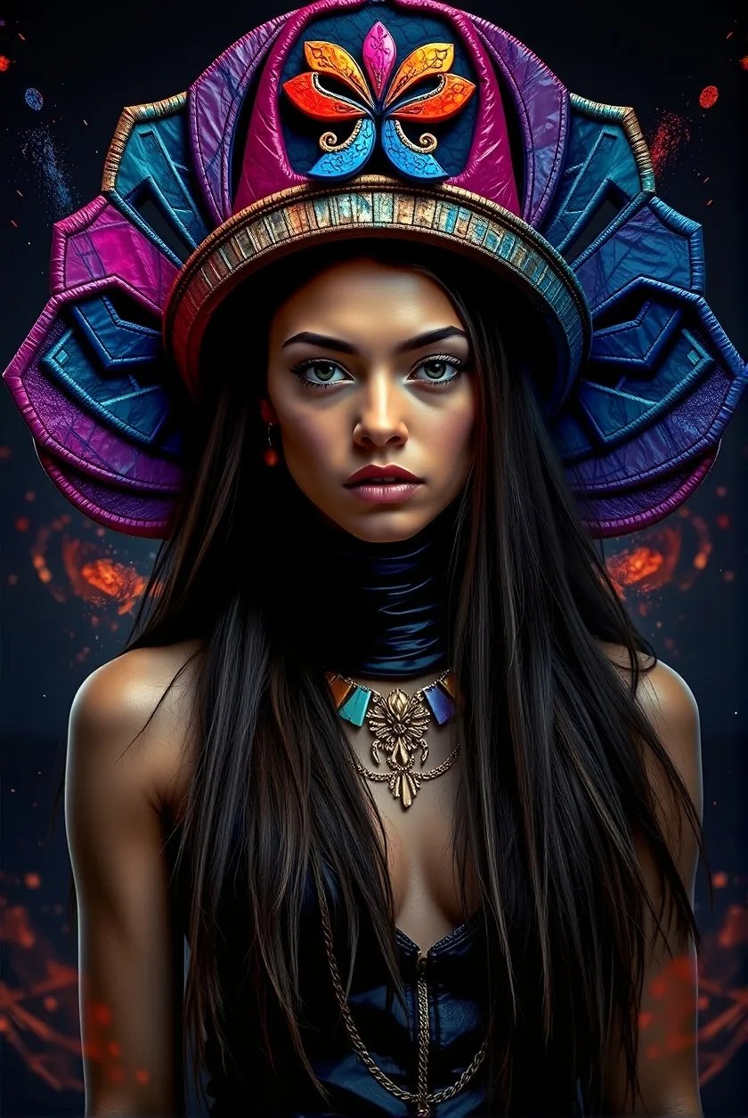 Digital portrait a young woman - Free AI Photo Generator - starryai