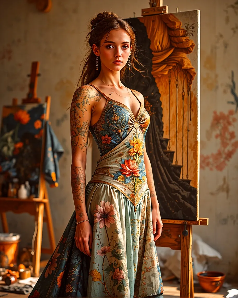 A strong graceful woman stands - Free AI Photo Generator - starryai