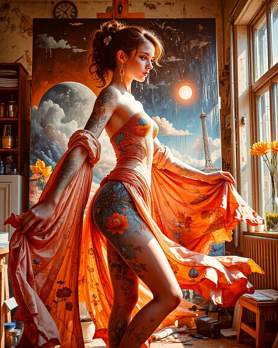 A strong graceful woman stands - Free AI Photo Generator - starryai