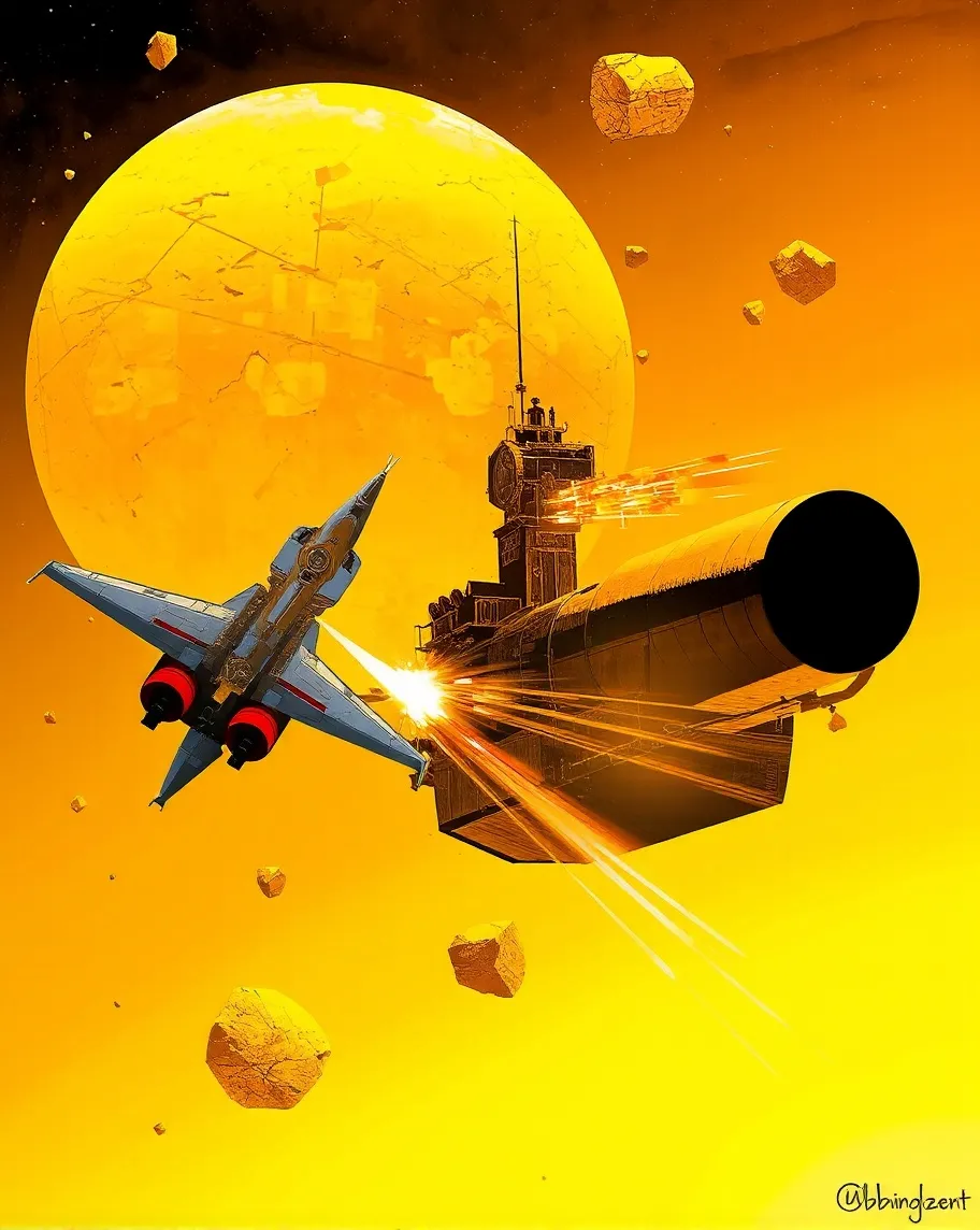 intense outer space battle two - Free AI Photo Generator - starryai