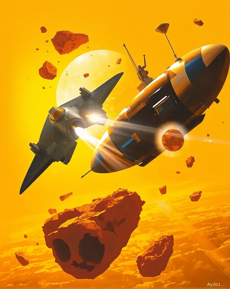 intense outer space battle two - Free AI Photo Generator - starryai