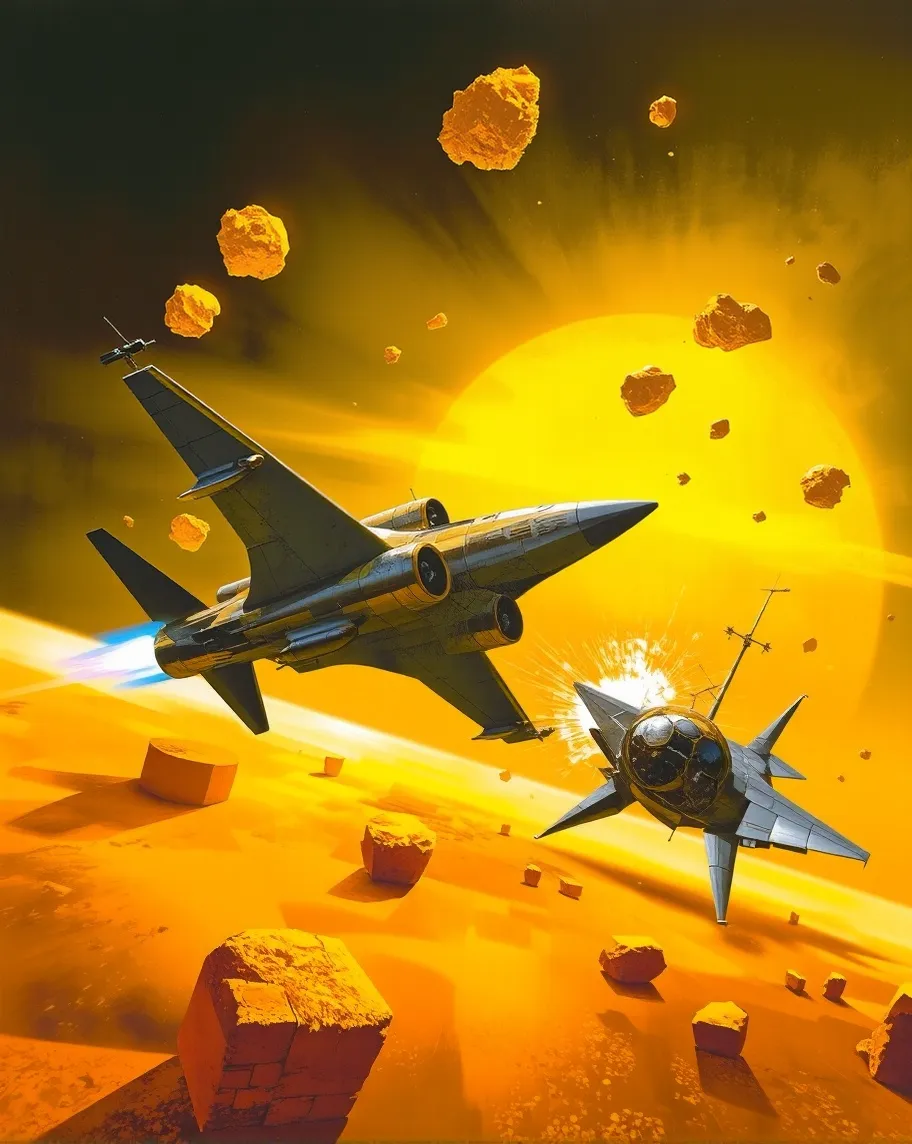 intense outer space battle two - Free AI Photo Generator - starryai