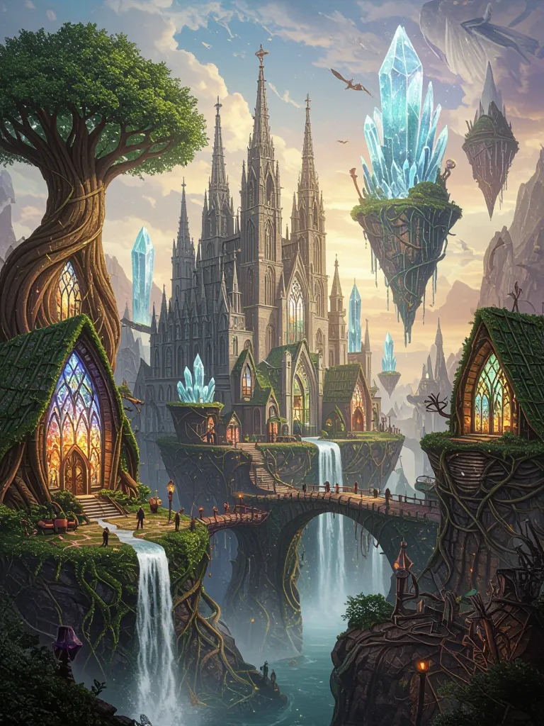 A surreal fantasy city where are - Free AI Photo Generator - starryai