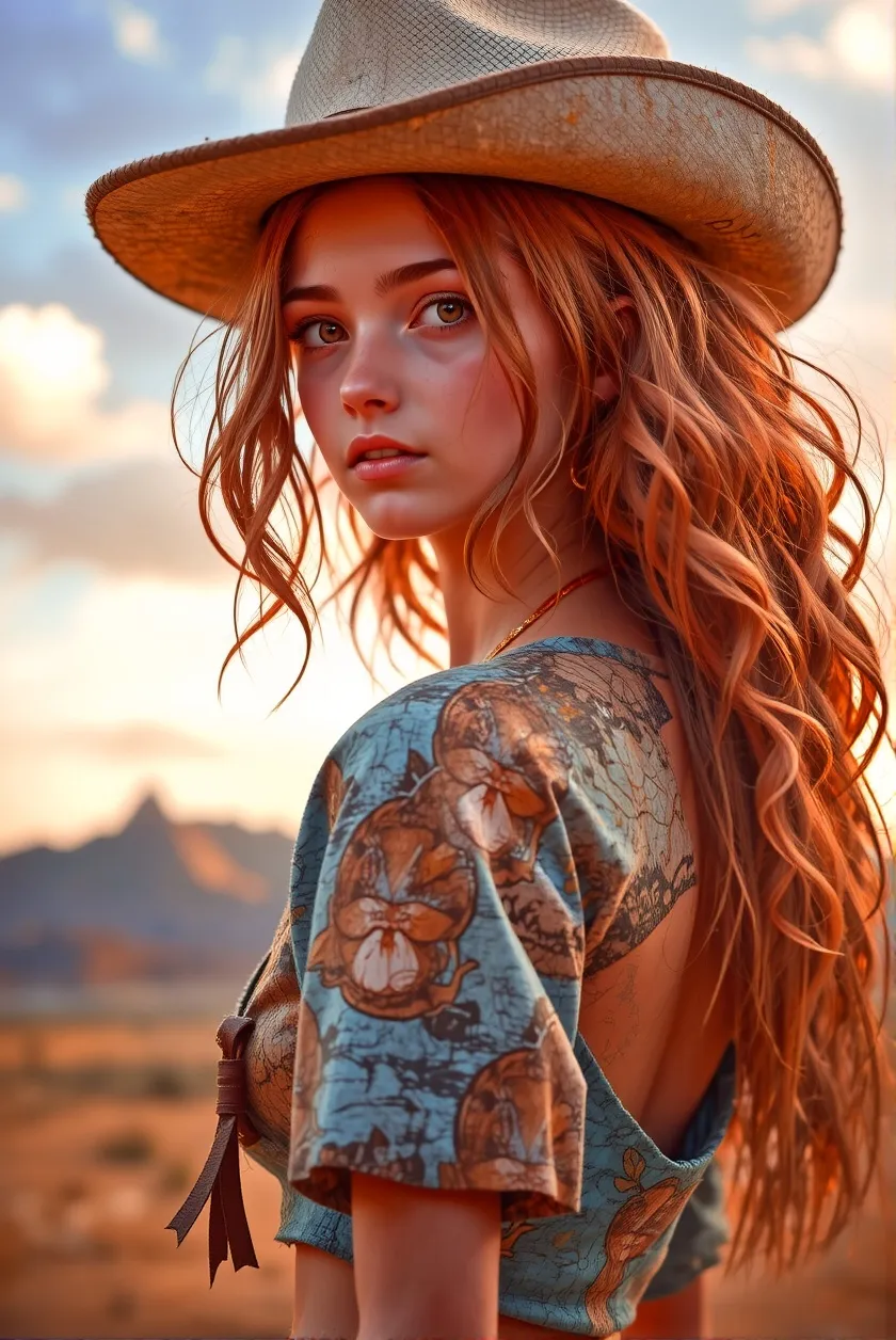 Portrait a young woman wearing - Free AI Photo Generator - starryai