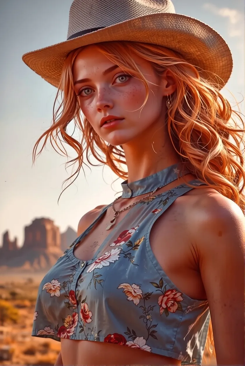 Portrait a young woman wearing - Free AI Photo Generator - starryai
