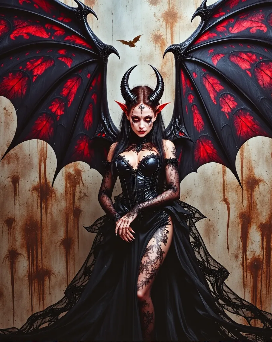 A beautiful detailed female demon - Free AI Photo Generator - starryai