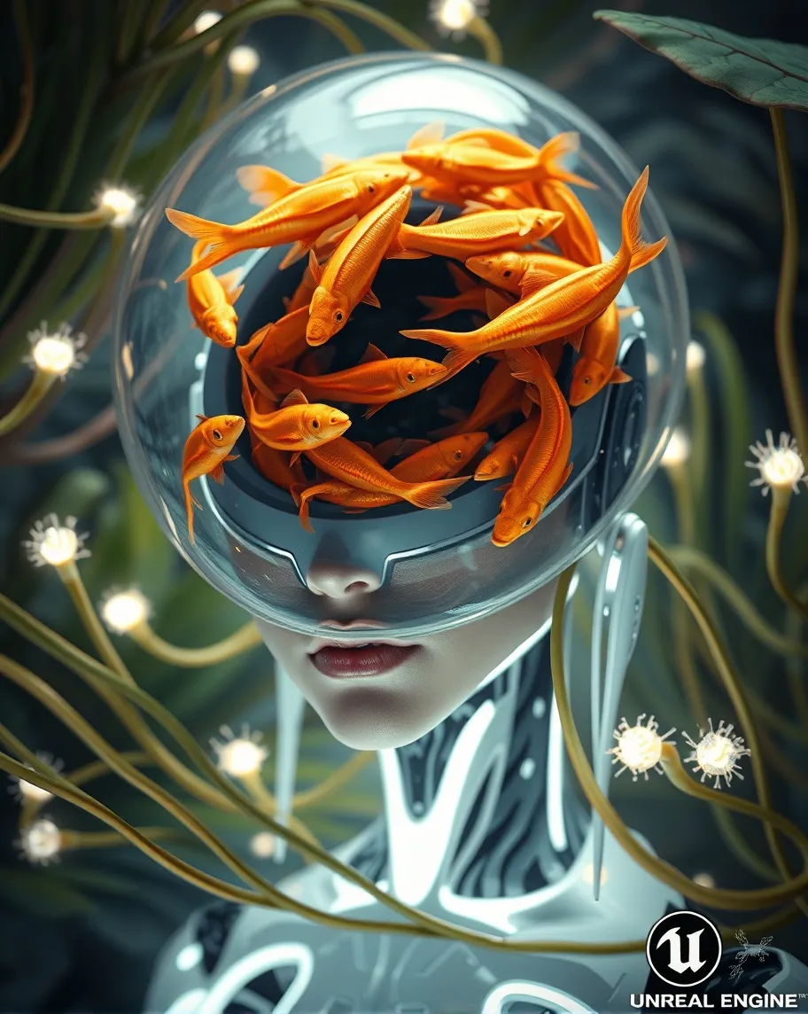 Humanoild Fish Conceptual Humanoid Abstract fish - Free AI Photo Generator - starryai