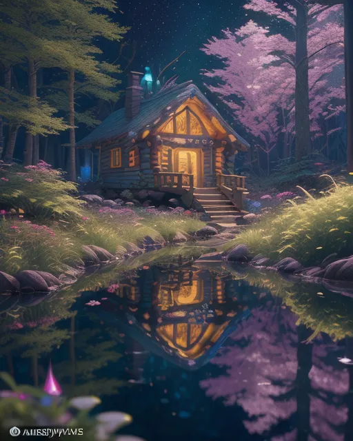 A beautiful enchanted forest full - Free AI Photo Generator - starryai