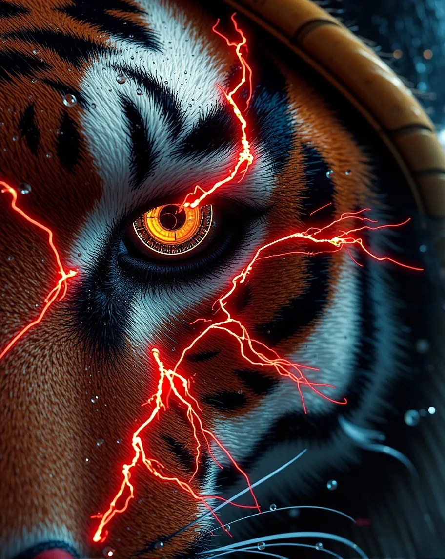 Digital painting a close-up tiger - Free AI Photo Generator - starryai