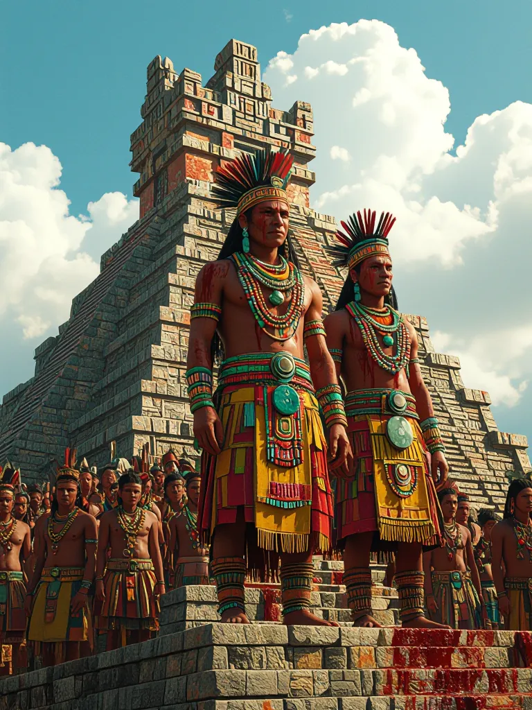 Apocalypto, Mayan rulers atop - Free AI Photo Generator - starryai